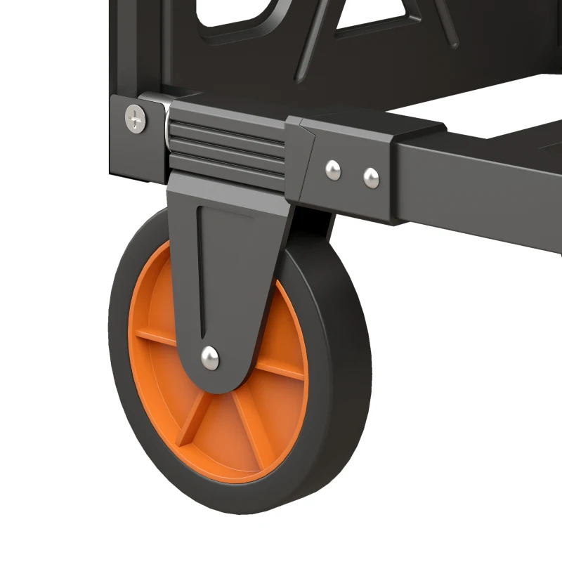HOMCOM 2-in-1 Folding Sack Truck & Platform Trolley, Heavy Duty 220kg/120kg Hand Truck with Adjustable Platform & Handle