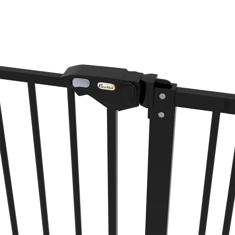 PawHut Adjustable Safety Gate w/ One Extensions, Four Adjustable Screws, Black