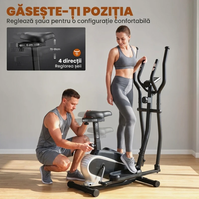 HOMCOM bicicleta magnetica, cu monitor LCD si 8 niveluri