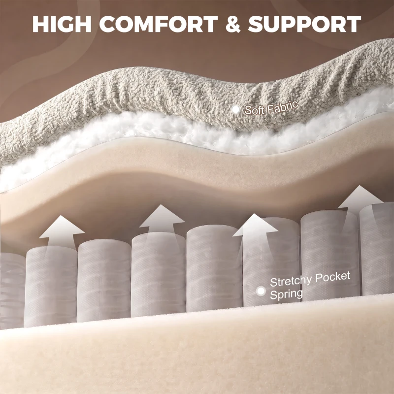 HOMCOM Electric Massage Recliner Armchair with Vibration, Heat, Whisper-Quiet Motor, Memory Function, Spring Pack, Beige
