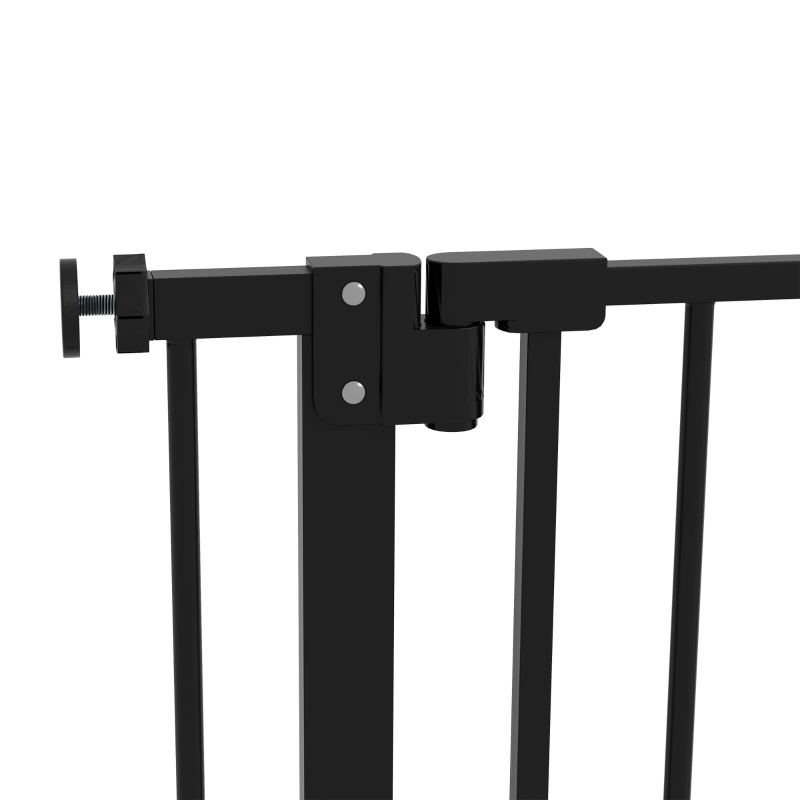 PawHut Adjustable Safety Gate w/ One Extensions, Four Adjustable Screws, Black