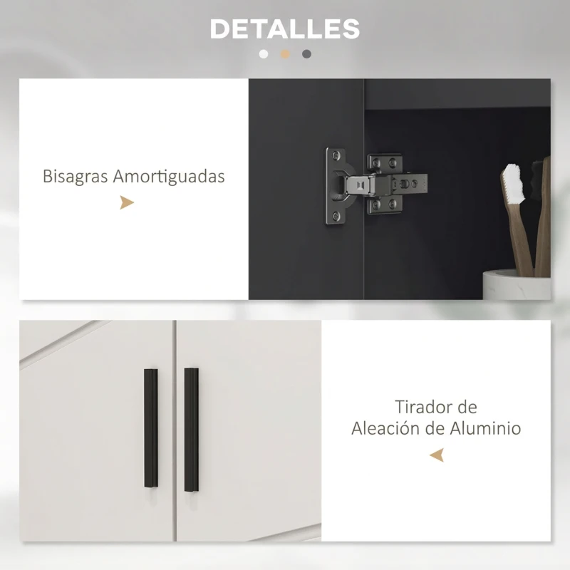 kleankin Mueble Bajo Lavabo con 2 Puertas y Estante Ajustable Armario de Baño para Lavabo con Pedestal 60x30x60 cm Gris Claro