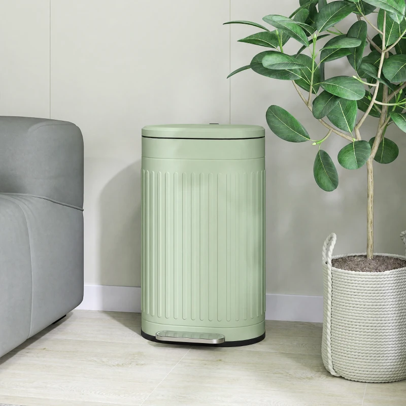 HOMCOM Poubelle de cuisine poubelle à pédale 30L couvercle à fermeture douce seau intérieur amovible 36,5 x 31,2 x 60,8 cm vert
