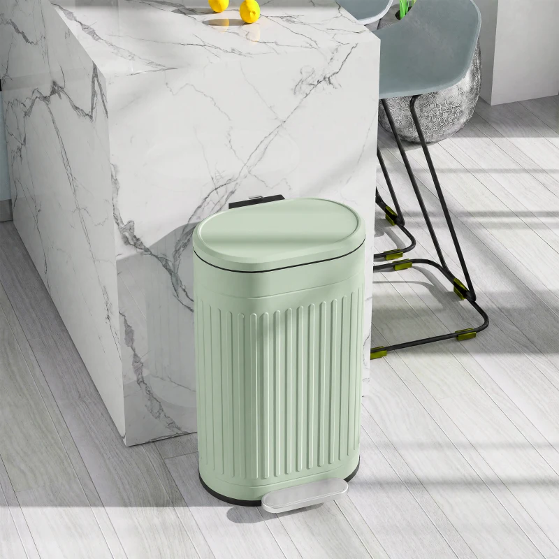 HOMCOM Poubelle de cuisine poubelle à pédale 30L couvercle à fermeture douce seau intérieur amovible 36,5 x 31,2 x 60,8 cm vert