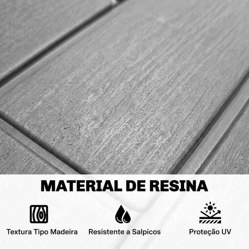 Outsunny Baú de Arrumação Exterior 227 L, Resistente à Água e aos Raios UV, com Fechadura, Cinzento