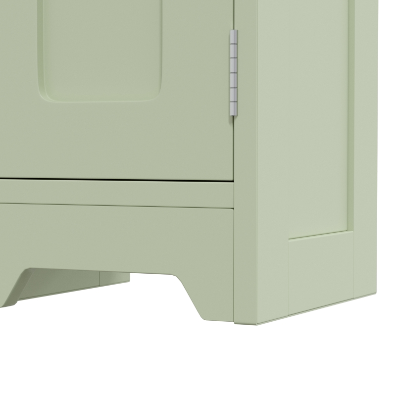 HOMCOM Small Bathroom Storage Cabinet with Toilet Roll Holder - Light Green