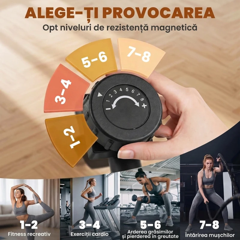 HOMCOM bicicleta magnetica, cu monitor LCD si 8 niveluri
