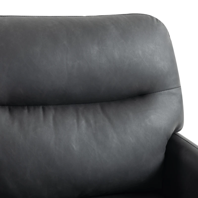 HOMCOM 360° Swivel Accent Chair, Modern Armchair with Thick Cushion, PU Leather Upholstered, Dark Grey
