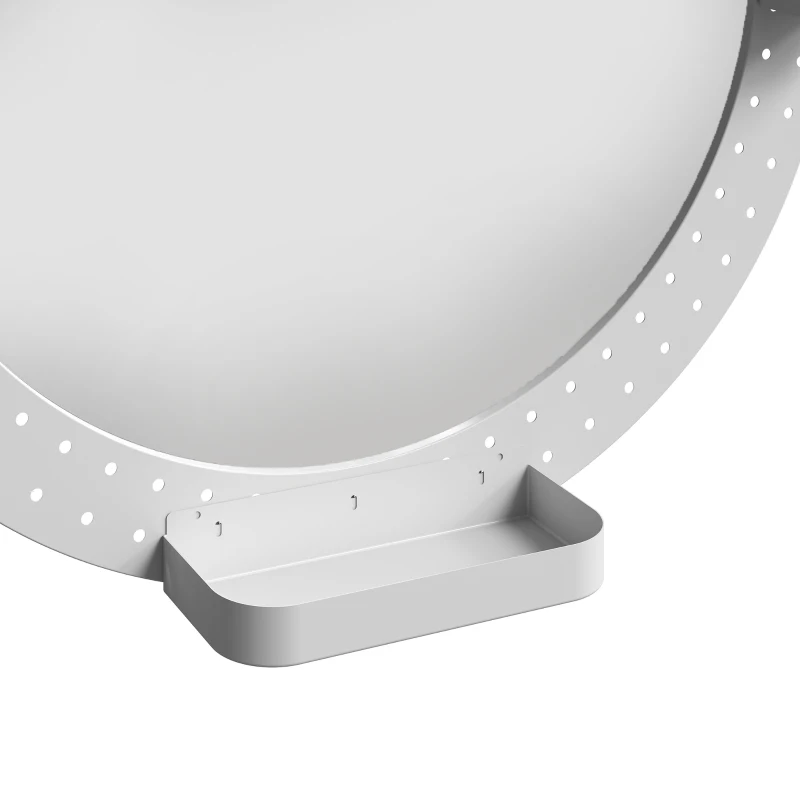 HOMCOM Oval Wall Mirror, 60 x 90 cm Decorative Hanging Mirror with Pegboard Frame, Wall-Mounted, White