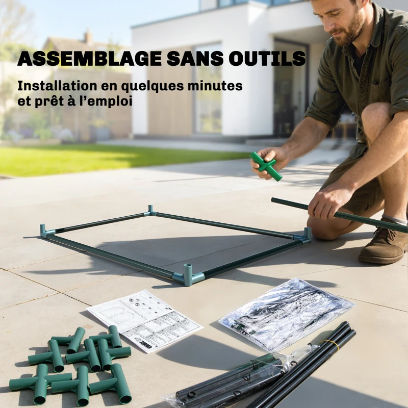 Outsunny Mini Serre avec Sac de Plantation, Serre Portable avec porte enroulable, 68 x 50 x 70 cm, Vert Foncé
