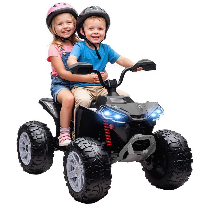 AIYAPLAY Kinderelektrisch quad, 24V Elektrisch voertuig met 4 wielen, koplampen, USB-aansluiting, MP3-functie, 6,5 km/u, 3-8 jaar(m-11)