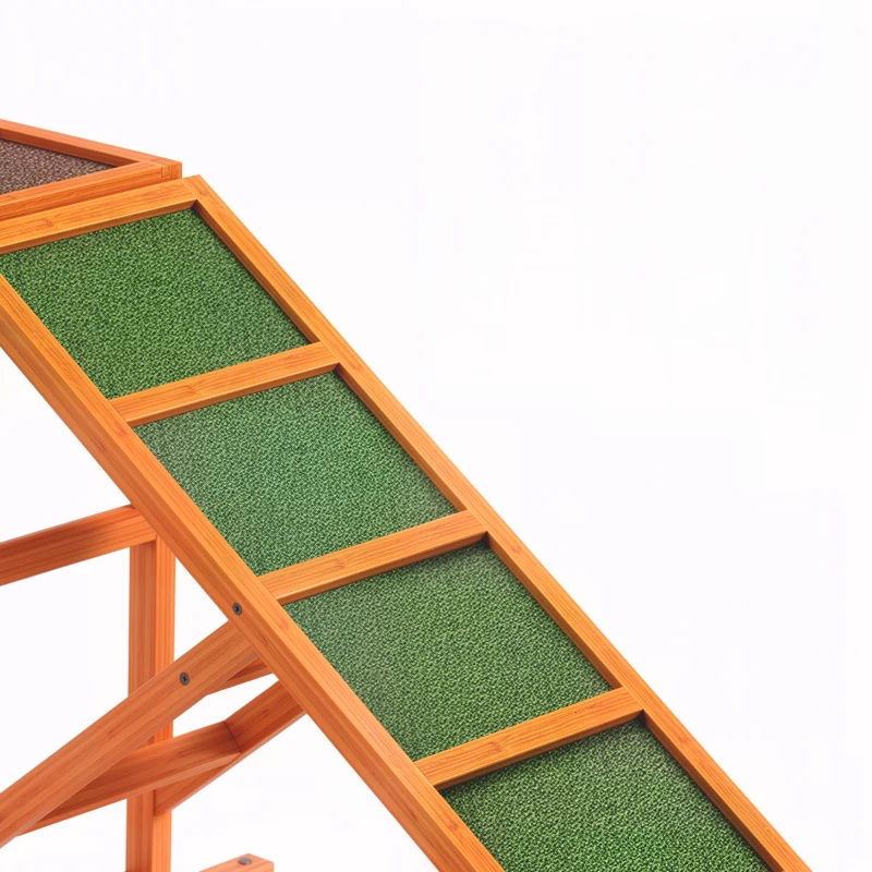 PawHut Agility Hondenloopplank, Parcours, Anti-slip, Weerbestendig, Hout 335 x 55 x 60 cm, Oranje(m-11)