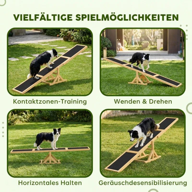 PawHut Hondenwip voor Agility Training, Antislip, tot 50 kg Belastbaar, 180 x 30 x 30 cm(m-6)