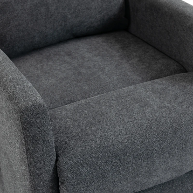 HOMCOM Fauteuil Inclinable de Massage par Vibration, Fauteuil de Relaxation en Chenille avec Dossier Réglable par Poussée, Gris