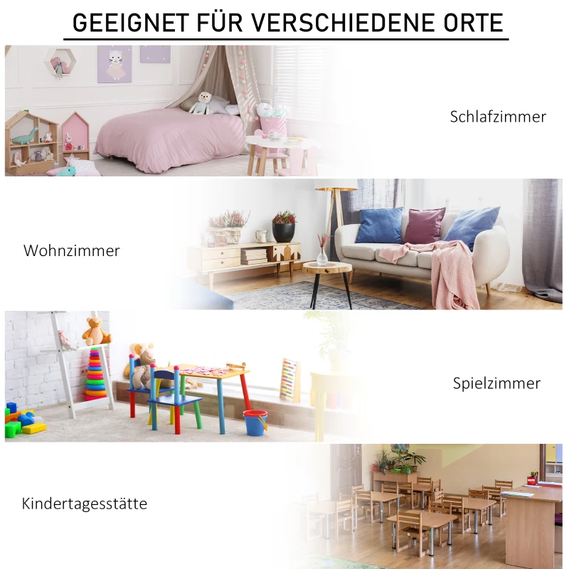 HOMCOM Opbergrek voor Kinderen, 3 Vliesladen, MDF, Kipbeveiliging, Grijs