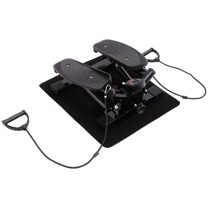 HOMCOM mini stepper sidestepper fitness hometrainer inclusief trainingsbanden