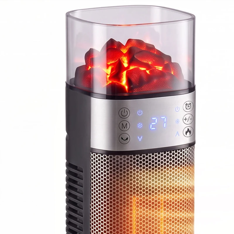 HOMCOM Keramische ventilatorkachel 2000W met thermostaat en afstandsbediening, zwart