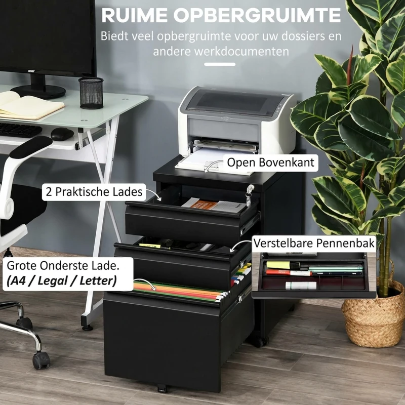Vinsetto Whiteboard Magneetbord met 4 stiften, 6 magneten, 1 spons, 1 opbergvak, wandmontage, gemakkelijk af te vegen, 90 x 60 cm