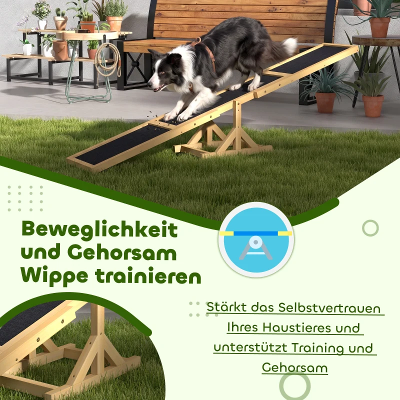 PawHut Hondenwip voor Agility Training, Antislip, tot 50 kg Belastbaar, 180 x 30 x 30 cm(m-7)