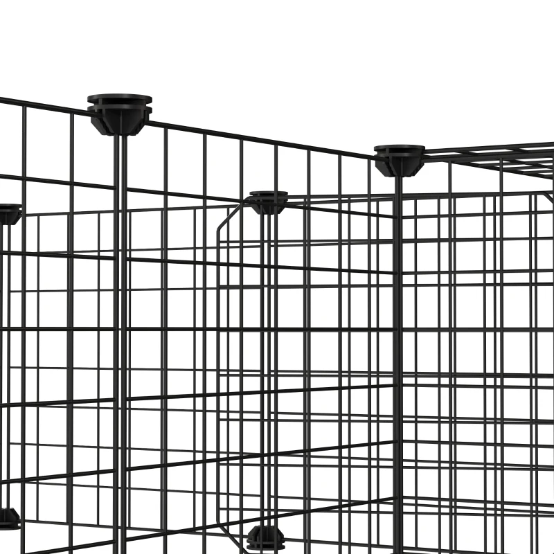 PawHut Ren kleine huisdieren box metalen rooster vele vormen zwart metaal