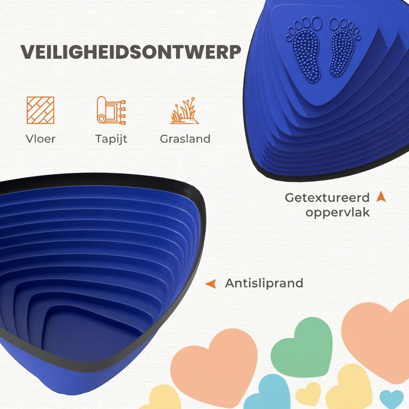 AIYAPLAY 11-delig Set Trittsteinen, antislip ontwerp, voor binnen & buiten, stapelbaar, kleurrijk