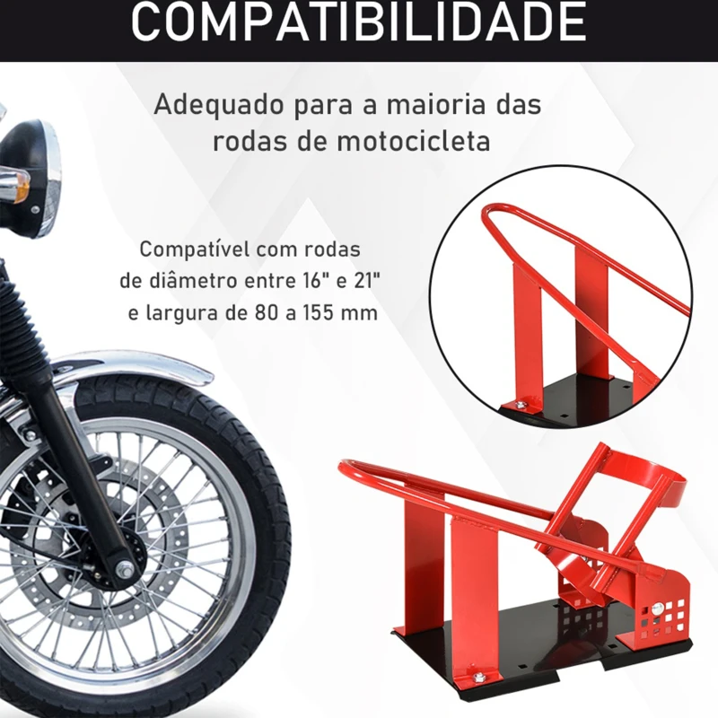 HOMCOM Cavalete Traseiro para Mota com Comprimento Ajustável Elevador Universal com Estrutura Metálica Capacidade 450 kg 51-69x27,5x34 cm Preto