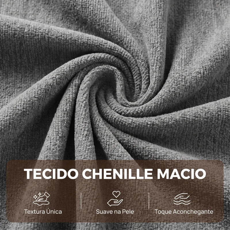 HOMCOM Sofá-cama 205 cm, futon 5 em 1 sem estrutura, assento 75 cm, espuma de alta densidade, sem montagem, cinzento
