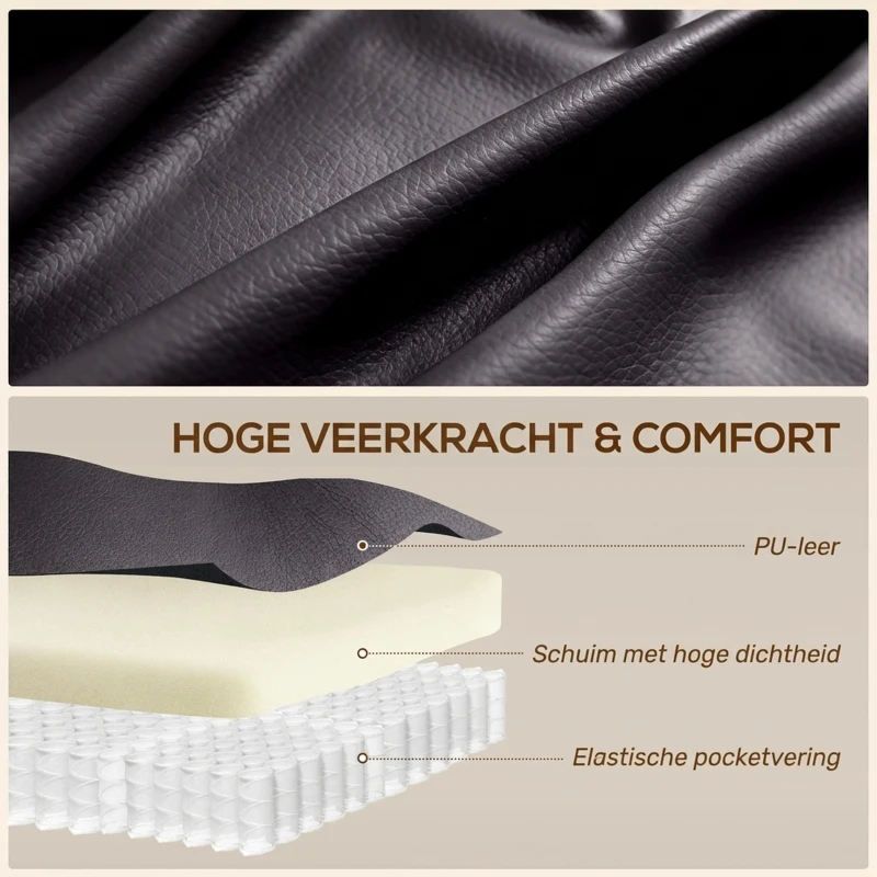 HOMCOM Massagestoel met wieg-, lig- & verwarmingsfunctie, 3 modi, draaibaar, Donkerbruin