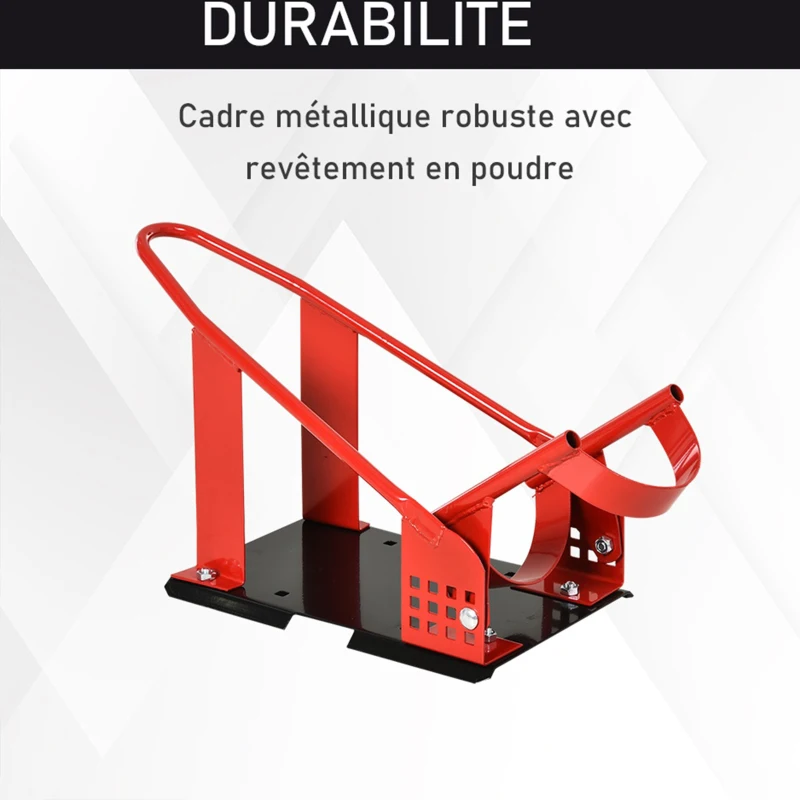 HOMCOM Rail de support universel pour moto support roue moto support béquille moto  bloque roue 8-15,5 cm trous pré-percés