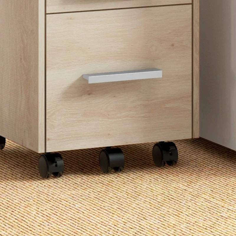 HOMCOM Cajonera Escritorio con Ruedas y 3 Cajones Cerradura y 2 Llaves Barras Ajustables para Archivos 39,2x40x65,4 cm Roble