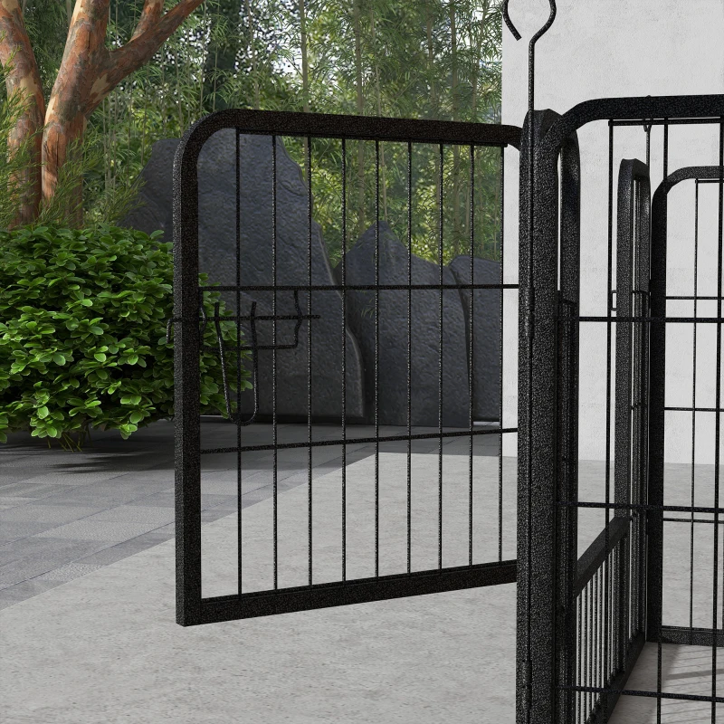 PawHut Parque para Perros de 4 Paneles Parque de Juegos Plegable para Mascotas para Exterior e Interior 82x82x60 cm Gris