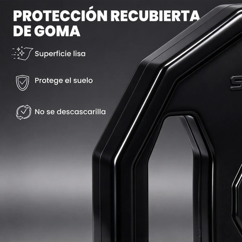 SPORTNOW Conjunto de 2 Discos de Pesas de 5 kg con Orificio de 50 mm para Entrenamiento de Fuerza  Ø24x3,5 cm Negro
