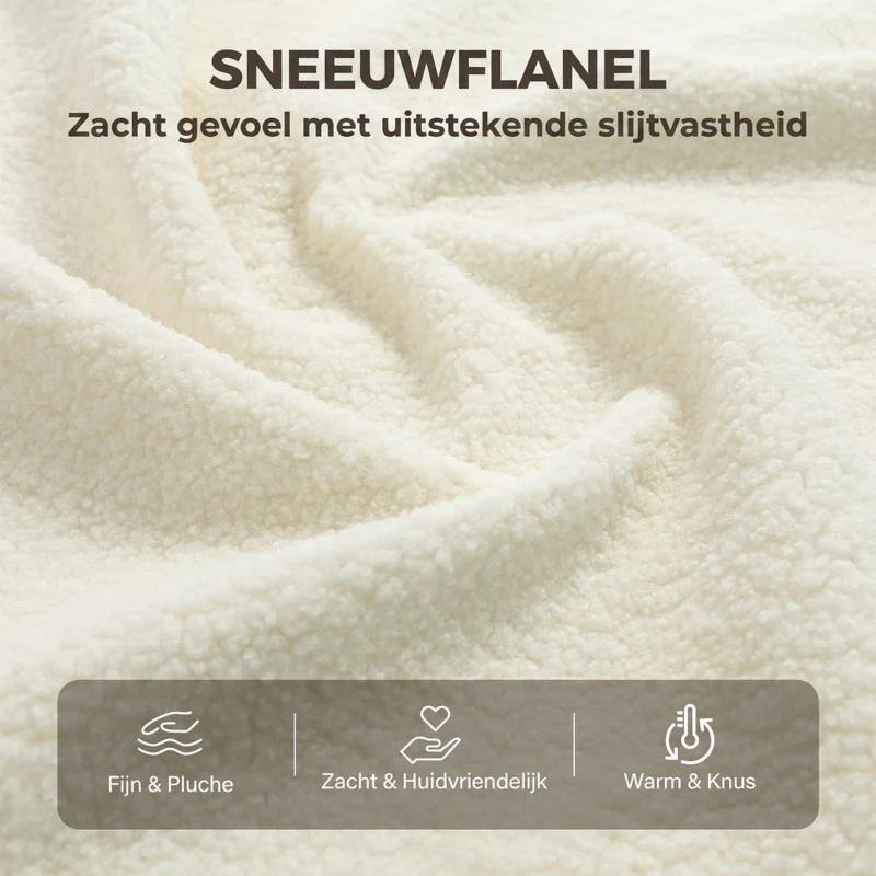 HOMCOM Schommelstoel met zijvakken, snow-flanel bekleding en rubberhouten poten, crèmewit