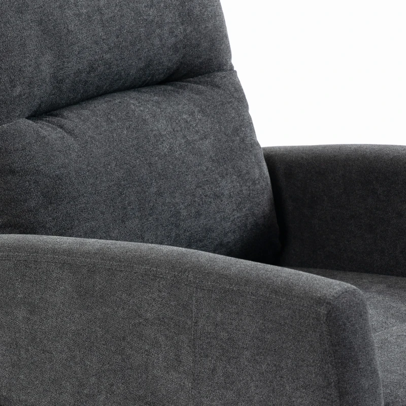 HOMCOM Fauteuil Inclinable de Massage par Vibration, Fauteuil de Relaxation en Chenille avec Dossier Réglable par Poussée, Gris
