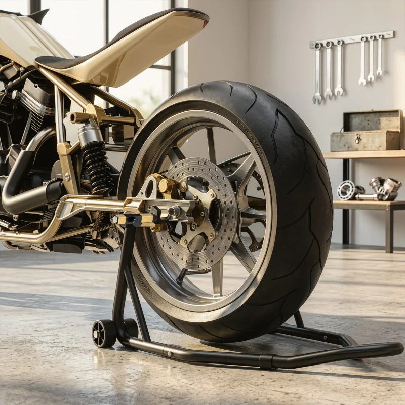 HOMCOM Caballete Moto Soporte Trasera Universal de Acero con Horquillas en U y L para Rueda 10" 17" 18" Carga 200 kg Negro
