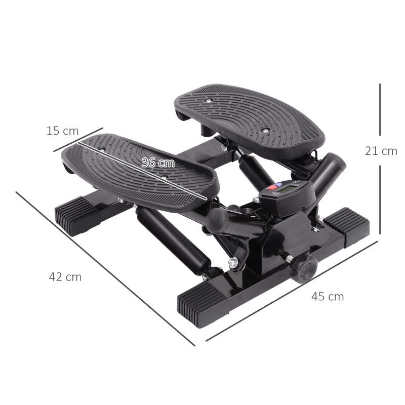 HOMCOM mini stepper sidestepper fitness hometrainer inclusief trainingsbanden