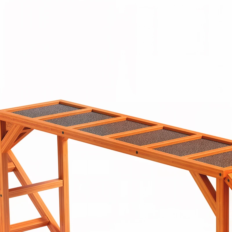 PawHut Agility Hondenloopplank, Parcours, Anti-slip, Weerbestendig, Hout 335 x 55 x 60 cm, Oranje(m-13)