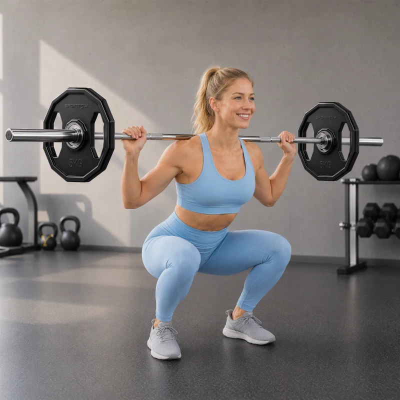 SPORTNOW Conjunto de 2 Discos de Pesas de 5 kg con Orificio de 50 mm para Entrenamiento de Fuerza  Ø24x3,5 cm Negro