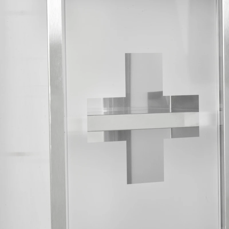 Kleankin Medicijnkast EHBO-kast met slot glazen deur 3 vakken matglas 430 rvs
