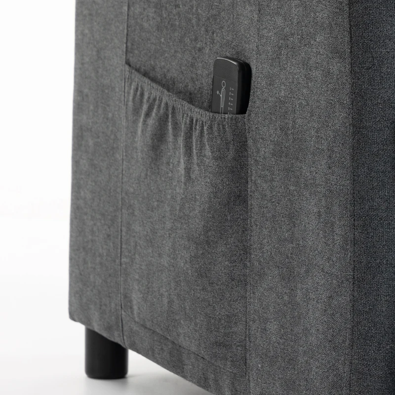 HOMCOM Fauteuil Inclinable de Massage par Vibration, Fauteuil de Relaxation en Chenille avec Dossier Réglable par Poussée, Gris