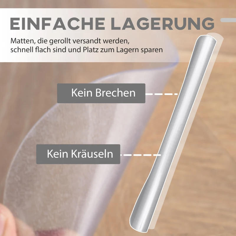 HOMCOM Vloerbeschermingsmat, antislip, 1,5 mm dik, 90x120 cm, Transparant