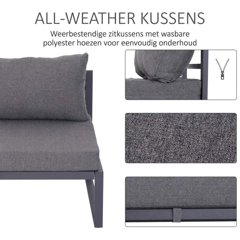 Outsunny 6-delig Tuinset tuinset tuinbankset