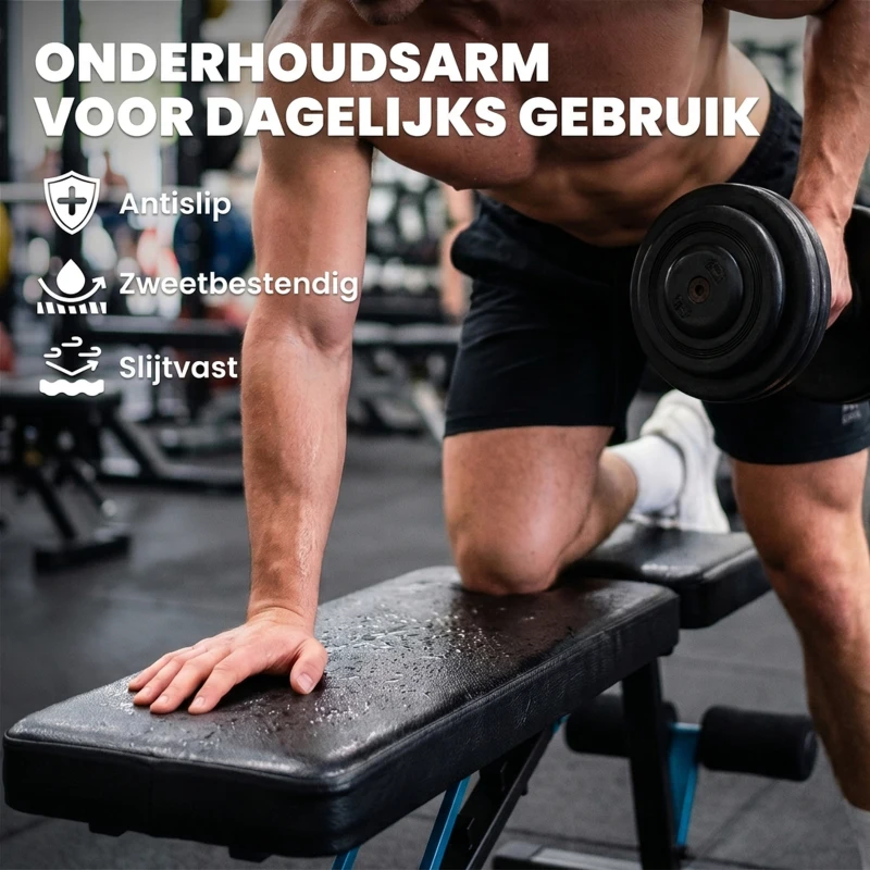 SPORTNOW Verstelbare halterbank met beensteun, 7-voudig verstelbare rugleuning, verstelbare bekleding, belastbaar tot 300 kg