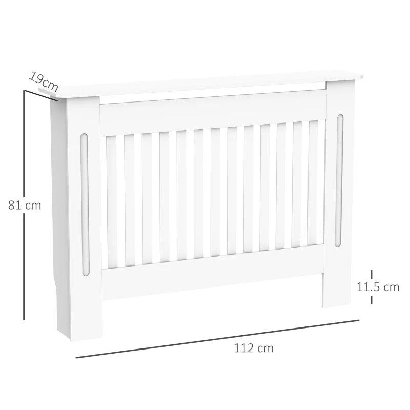 HOMCOM Copritermosifone a Doghe in MDF per Casa e Ufficio, 112x19x81 cm, Bianco