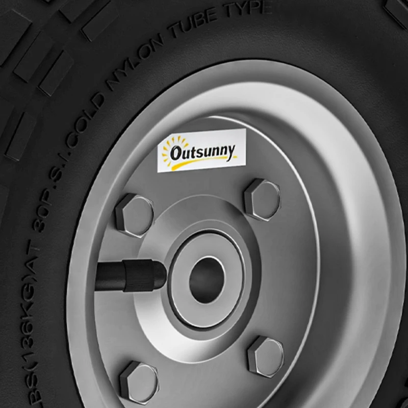 Outsunny Lot de 2 Pneus Pneumatiques de Remplacement Alésage de 16mm pour Chariot de Jardin, Brouette et diable