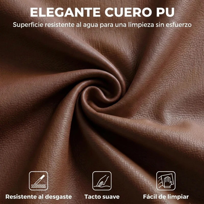 HOMCOM Silla de Oficina Ergonómica con Reposapiés de PU Muelles Ensacados Reclinable 155° Respaldo Alto Reposacabezas Marrón