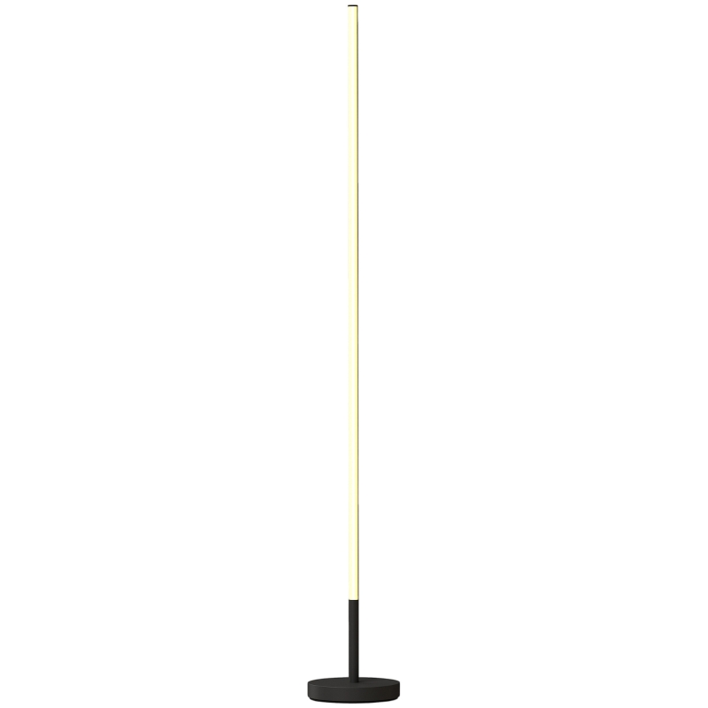HOMCOM LED hoeklamp, moderne vloerlamp, 1450 lm, 3 helderheidsniveaus, voetschakelaar, 3000 K, woon-/slaapkamer, zwart