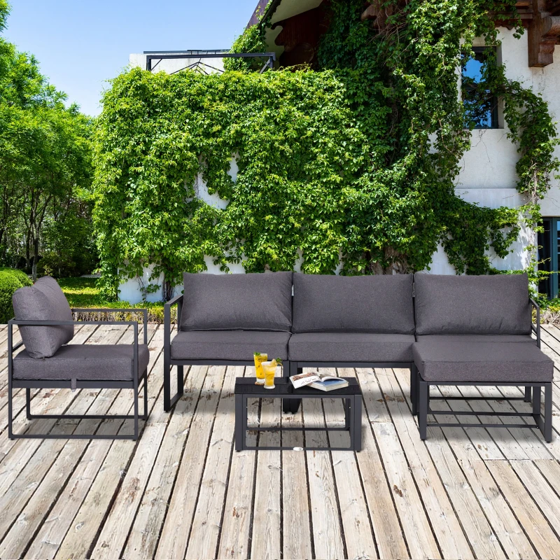 Outsunny 6-delig Tuinset tuinset tuinbankset