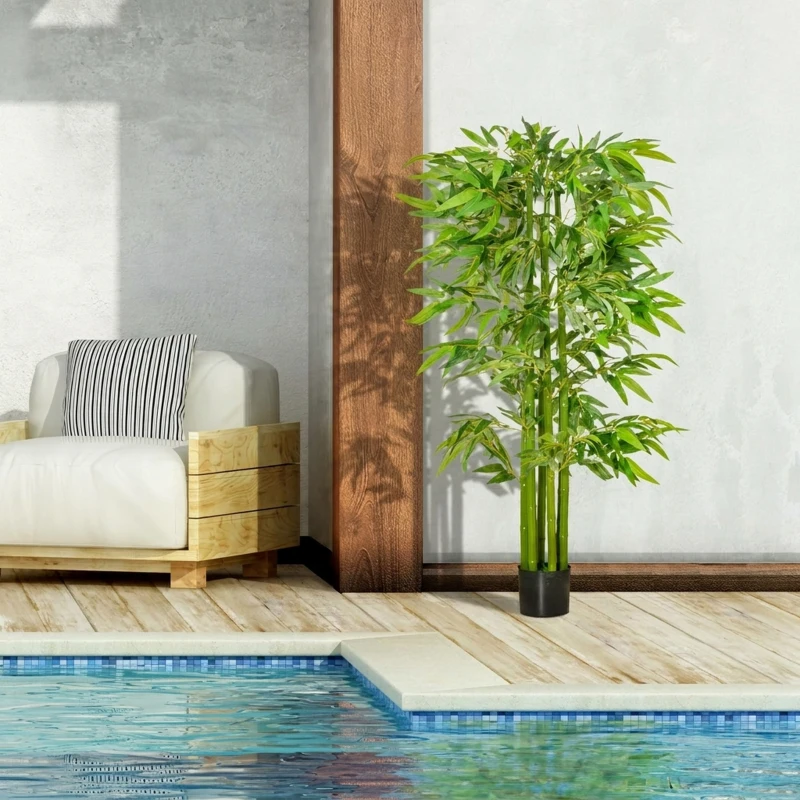 HOMCOM bamboe kunstplanten 17 x 17 x 160 cm