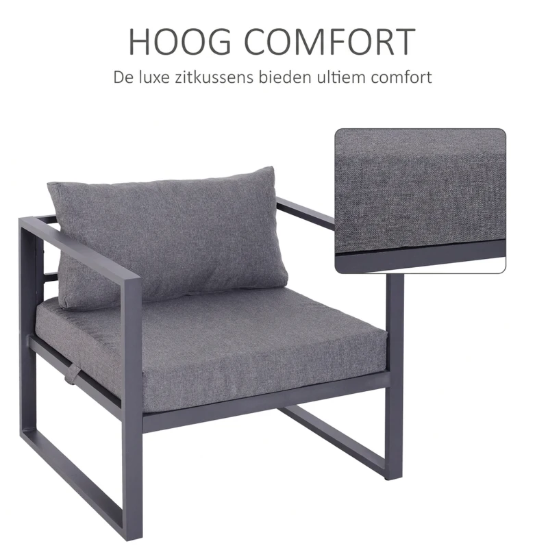 Outsunny 6-delig Tuinset tuinset tuinbankset